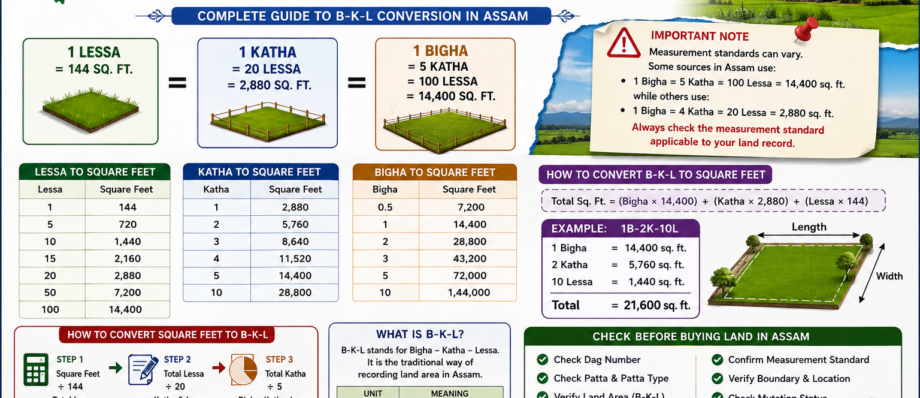 Bigha, Katha, Lessa & Square Feet: Assam Land Measurement Guide
